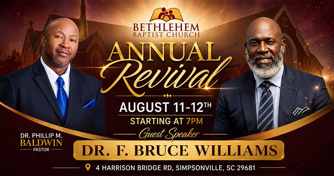 advertisement for the Annual Revival. Click for details
